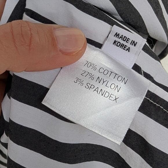 THE FRANKIE SHOP Striped Button-up Long Sleeve Cotton Shirt, size F(One Size) - Picture 8 of 9